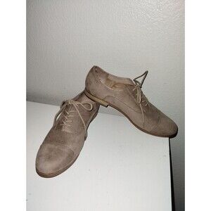 Dolcetta Felix Lace Up Loafers Suede Women's Shoes Size 9M US Tan Taupe FALL NEW
